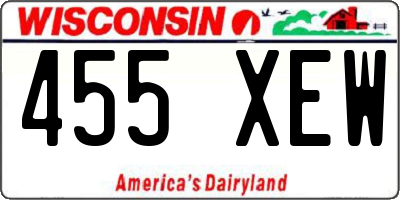 WI license plate 455XEW