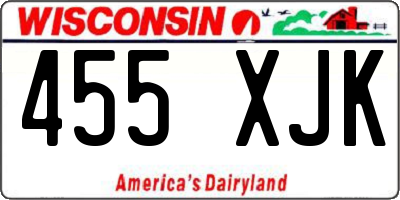 WI license plate 455XJK