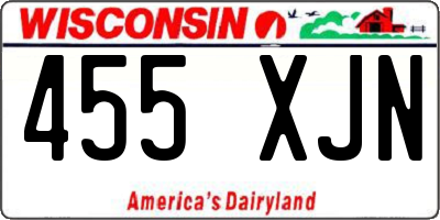 WI license plate 455XJN