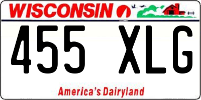 WI license plate 455XLG