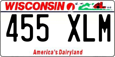 WI license plate 455XLM