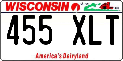 WI license plate 455XLT
