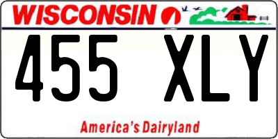 WI license plate 455XLY