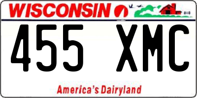 WI license plate 455XMC