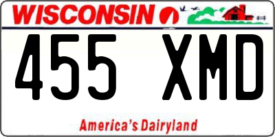 WI license plate 455XMD