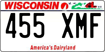 WI license plate 455XMF