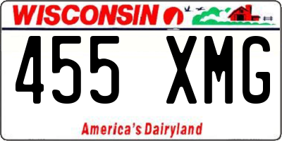 WI license plate 455XMG