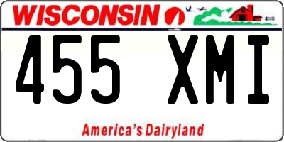 WI license plate 455XMI