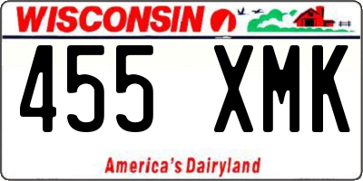 WI license plate 455XMK