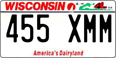 WI license plate 455XMM