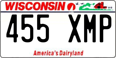 WI license plate 455XMP