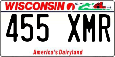 WI license plate 455XMR