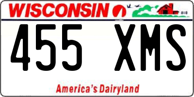 WI license plate 455XMS