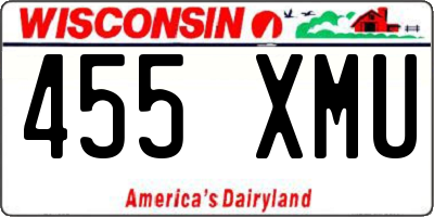 WI license plate 455XMU