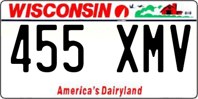 WI license plate 455XMV