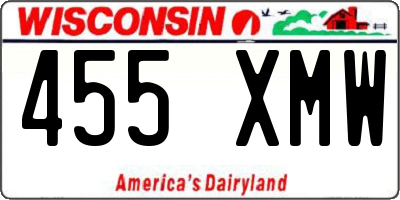 WI license plate 455XMW
