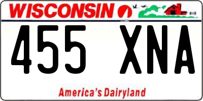 WI license plate 455XNA