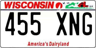 WI license plate 455XNG