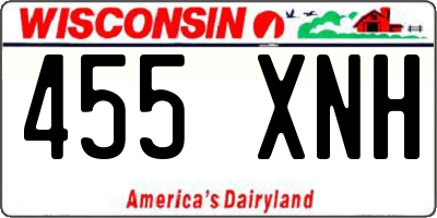 WI license plate 455XNH
