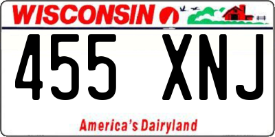 WI license plate 455XNJ