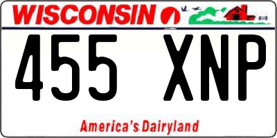 WI license plate 455XNP