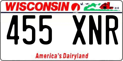 WI license plate 455XNR