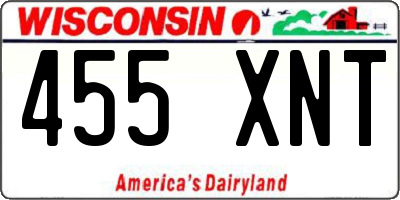 WI license plate 455XNT