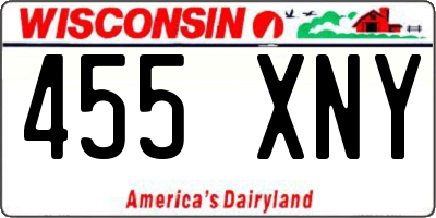 WI license plate 455XNY