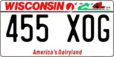 WI license plate 455XOG