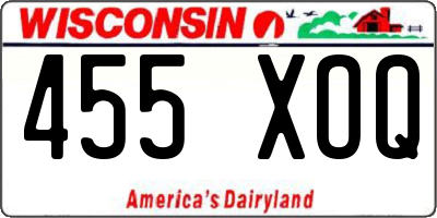 WI license plate 455XOQ