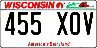 WI license plate 455XOV