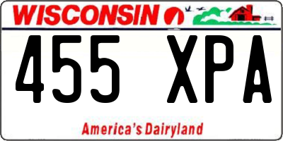 WI license plate 455XPA