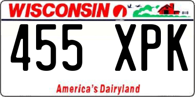 WI license plate 455XPK