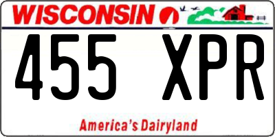 WI license plate 455XPR