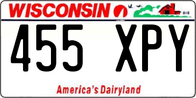 WI license plate 455XPY