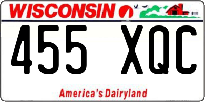 WI license plate 455XQC