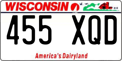 WI license plate 455XQD