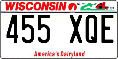 WI license plate 455XQE