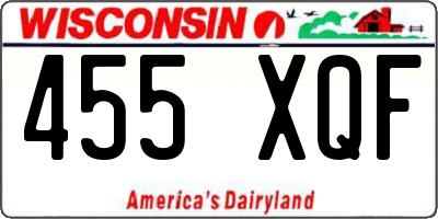 WI license plate 455XQF