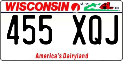 WI license plate 455XQJ