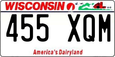WI license plate 455XQM
