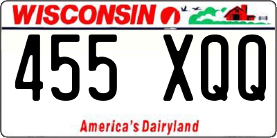 WI license plate 455XQQ