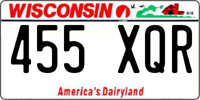 WI license plate 455XQR