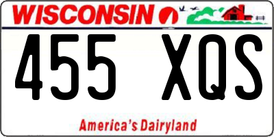 WI license plate 455XQS