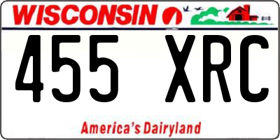 WI license plate 455XRC