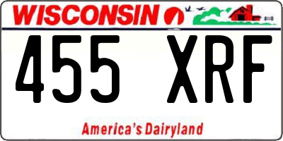 WI license plate 455XRF