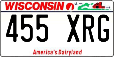 WI license plate 455XRG