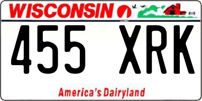 WI license plate 455XRK