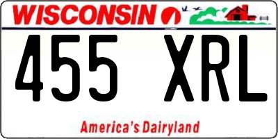 WI license plate 455XRL