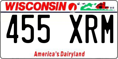 WI license plate 455XRM